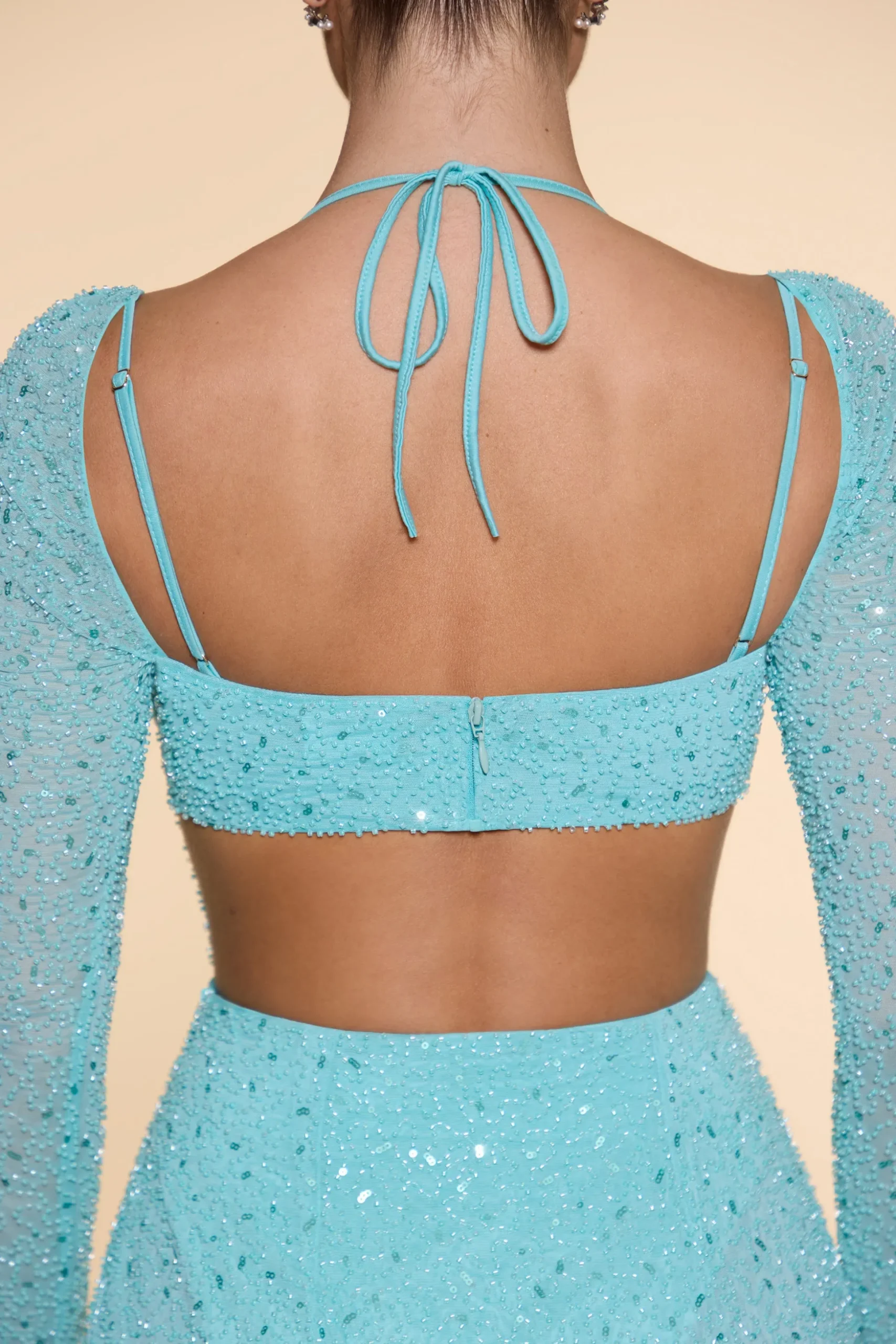 Oh Polly Wedding Guest | Party Dresses^Embellished Cowl Neck Maxi Dress in Aqua