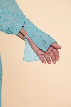 Oh Polly Wedding Guest | Party Dresses^Embellished Cowl Neck Maxi Dress in Aqua