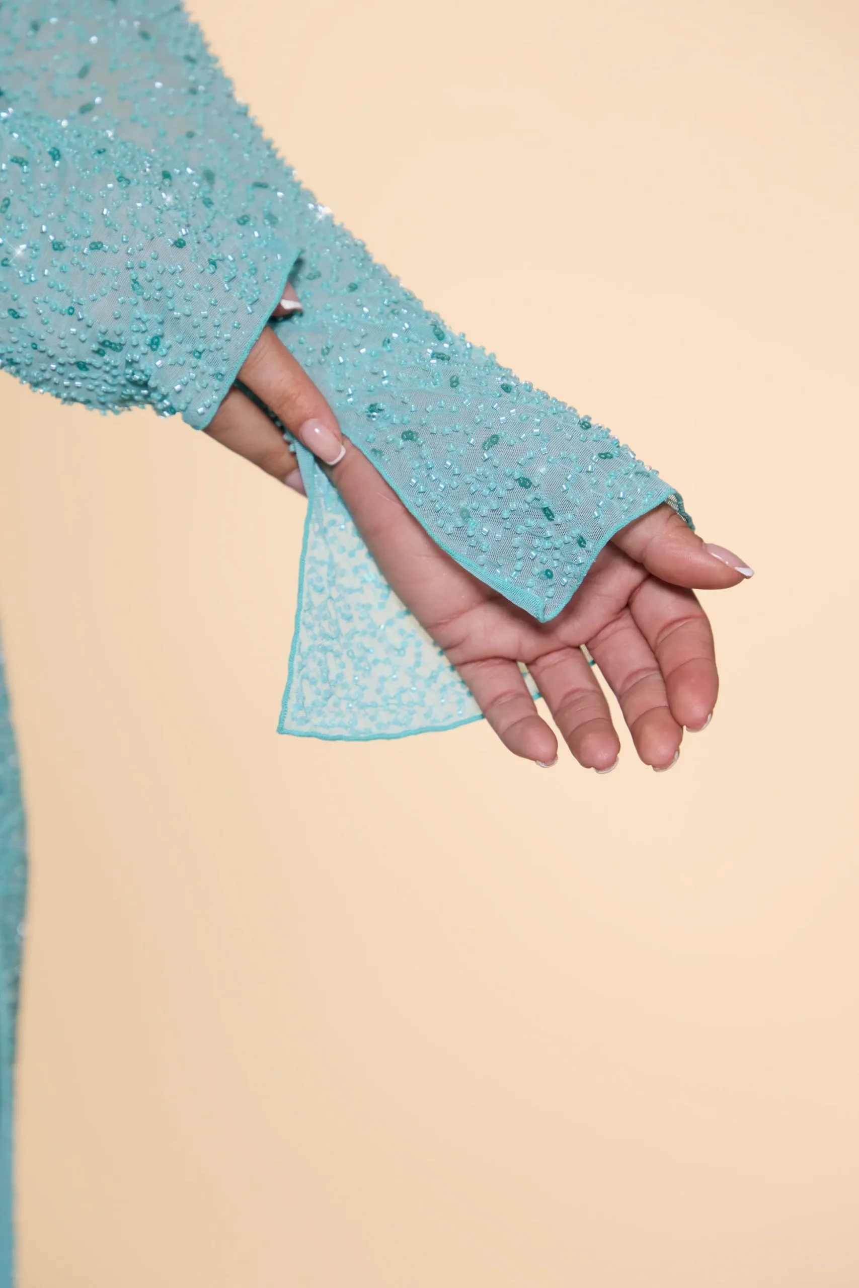 Oh Polly Wedding Guest | Party Dresses^Embellished Cowl Neck Maxi Dress in Aqua