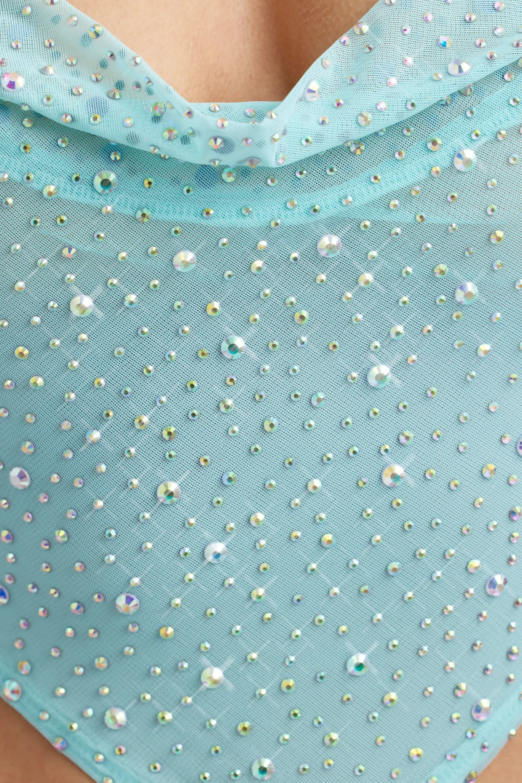 Oh Polly Women'S Clothing Sale - $65 And Under | Women'S Clothing Sale - $40 And Under^Embellished Cowl-Neck Crop Top in Ice Blue IceBlue