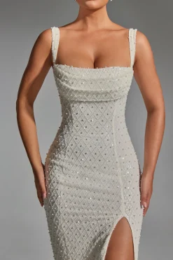 Oh Polly Party Dresses | Bride To Be^Embellished Cowl-Neck Midaxi Dress in White