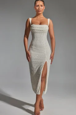 Oh Polly Party Dresses | Bride To Be^Embellished Cowl-Neck Midaxi Dress in White