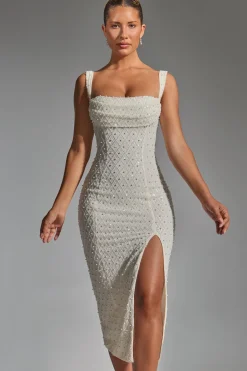 Oh Polly Party Dresses | Bride To Be^Embellished Cowl-Neck Midaxi Dress in White