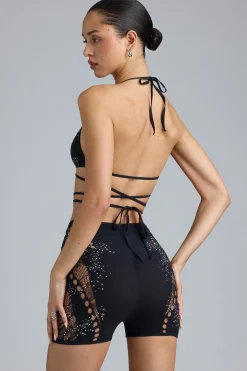 Oh Polly Women'S Clothing Sale - $65 And Under | Women'S Clothing Sale - $40 And Under^Embellished Cross-Strap Bikini Top in Black