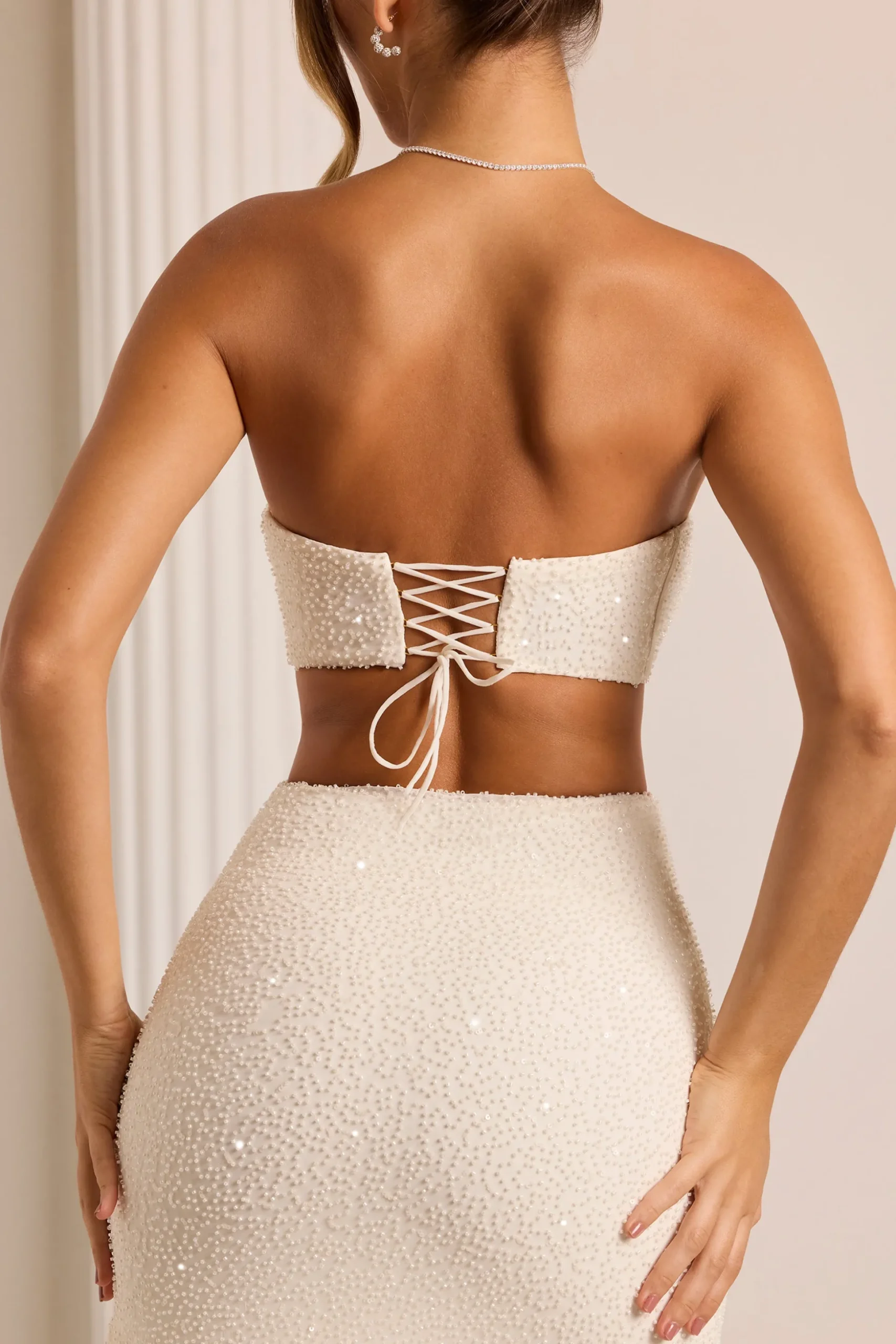 Oh Polly Party Dresses | Bride To Be^Embellished Cut Out Maxi Dress in White