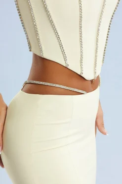 Oh Polly Women'S Clothing Sale - $65 And Under | Women'S Clothing Sale - $40 And Under^Embellished Cut Out Mini Skirt in Ivory