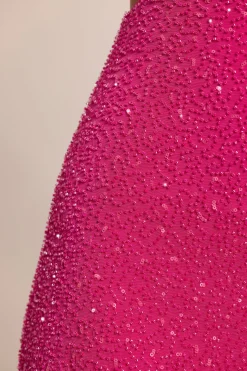 Oh Polly Party Dresses | Birthday^Embellished Cut Out Mini Dress in Fuschia Fuchsia