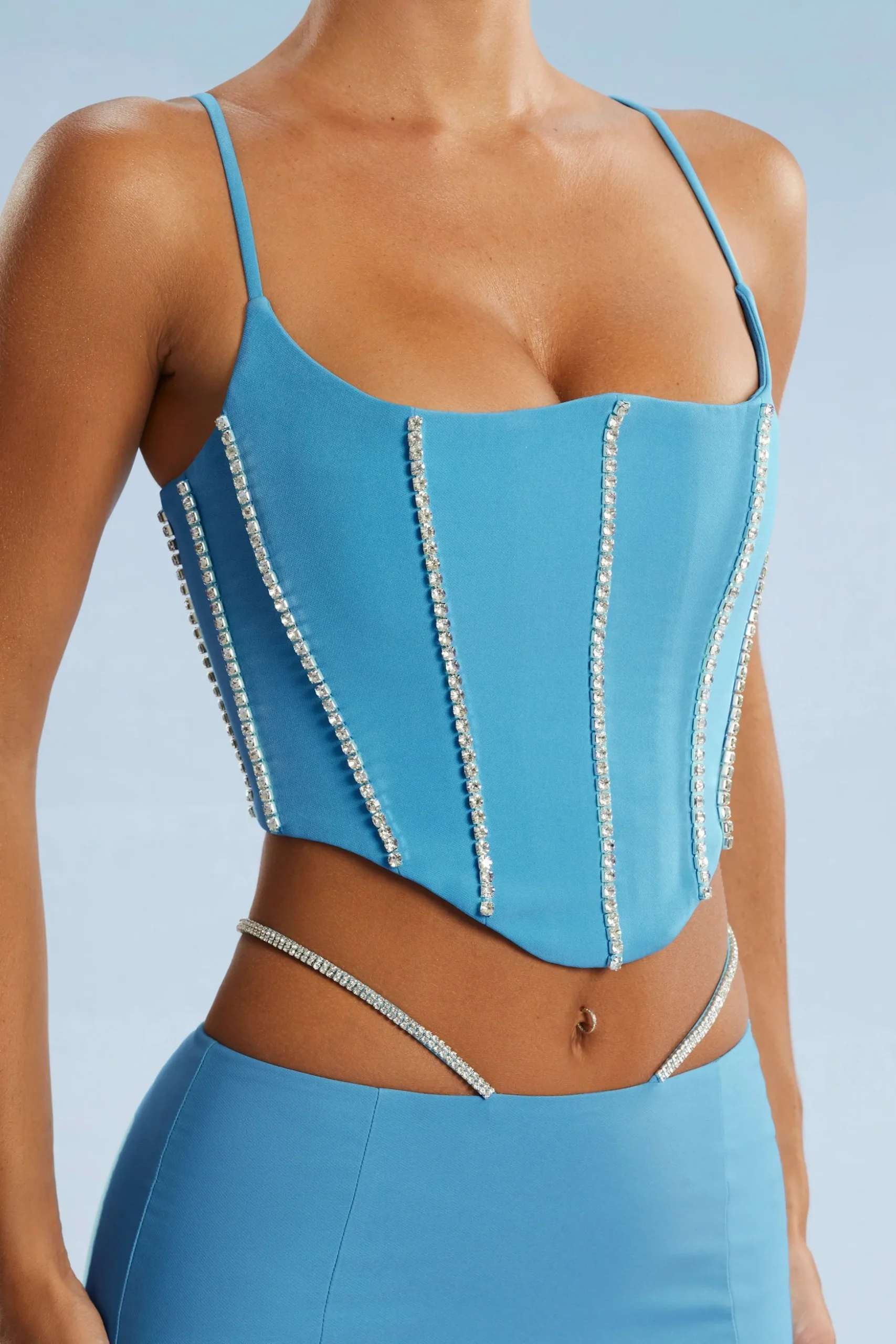 Oh Polly Women'S Clothing Sale - $65 And Under | Women'S Clothing Sale - $40 And Under^Embellished Cut Out Mini Skirt in Blue