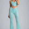 Oh Polly Women'S Clothing Sale - $65 And Under | Women'S Clothing Sale - $40 And Under^Embellished Cut-Out Flared Trousers in Ice Blue IceBlue