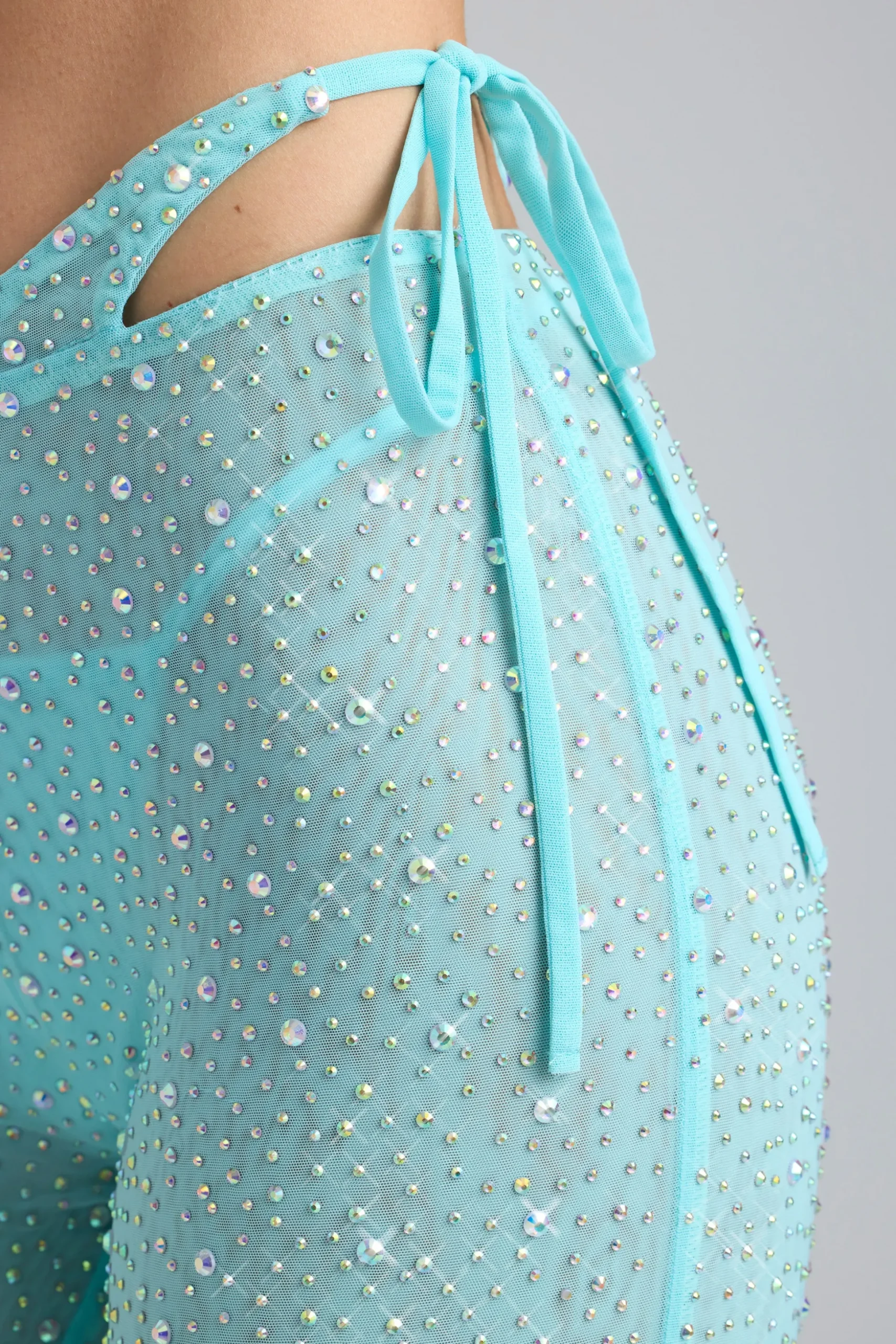 Oh Polly Women'S Clothing Sale - $65 And Under | Women'S Clothing Sale - $40 And Under^Embellished Cut-Out Flared Trousers in Ice Blue IceBlue