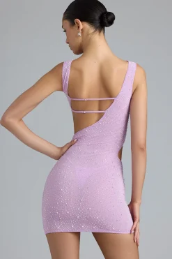 Oh Polly Women'S Clothing Sale - $65 And Under^Embellished Cut-Out Mini Dress in Violet Pink VioletPink