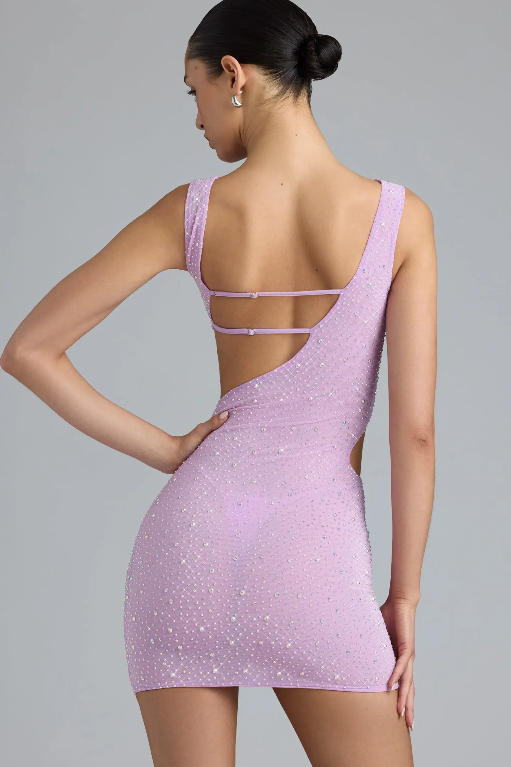 Oh Polly Women'S Clothing Sale - $65 And Under^Embellished Cut-Out Mini Dress in Violet Pink VioletPink