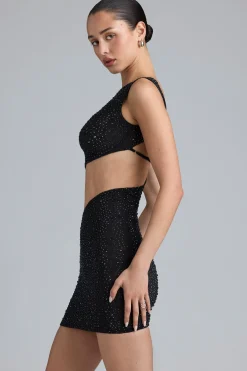 Oh Polly Women'S Clothing Sale - $65 And Under^Embellished Cut-Out Mini Dress in Black
