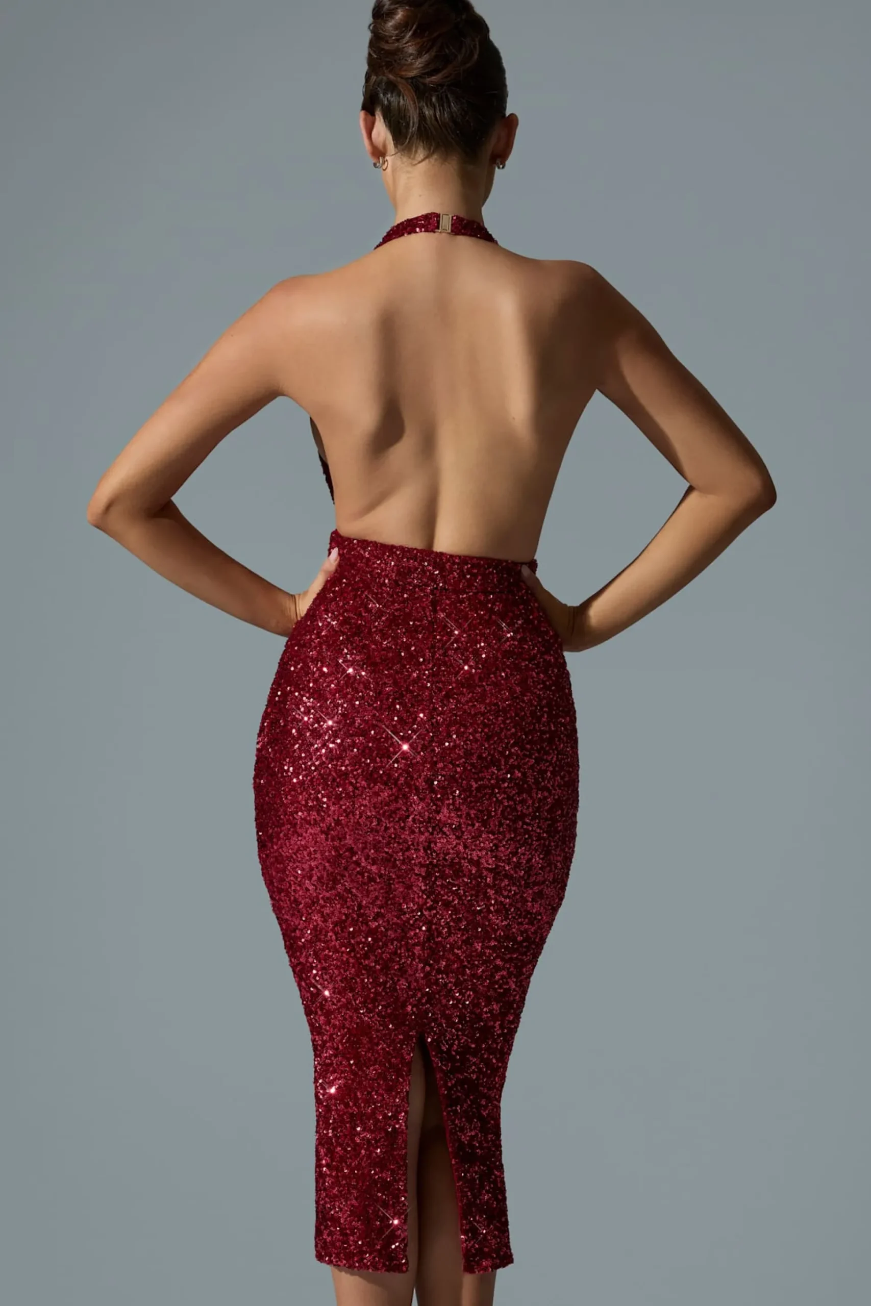 Oh Polly Party Dresses | Holiday Party Dresses & Outfits^Embellished Cut-Out Open-Back Midaxi Dress in Red