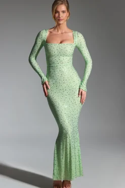 Oh Polly Party Dresses | Homecoming Dresses^Embellished Fishtail Maxi Dress in Pistachio
