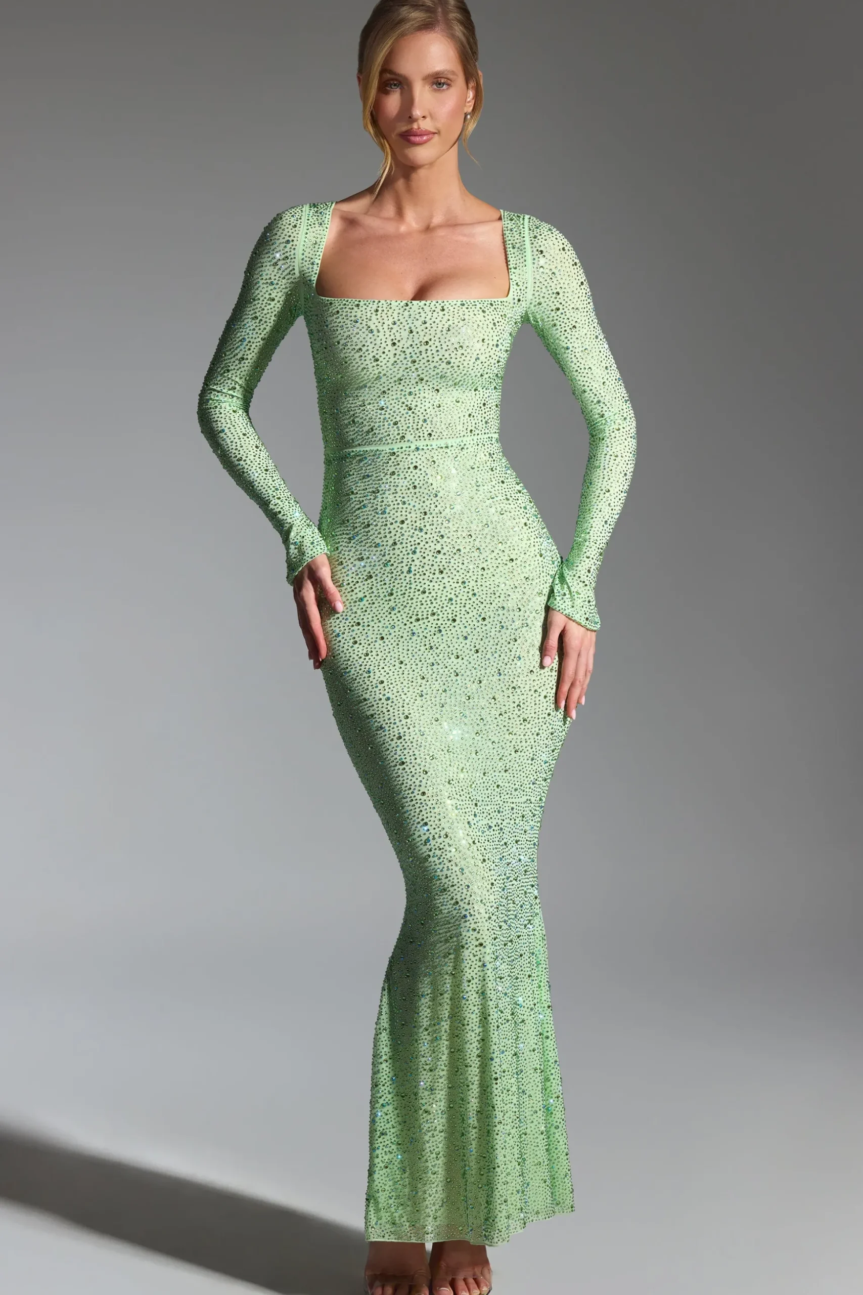 Oh Polly Party Dresses | Homecoming Dresses^Embellished Fishtail Maxi Dress in Pistachio