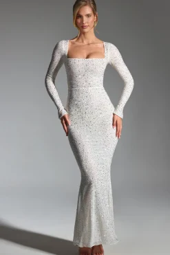 Oh Polly Bride To Be | Embellished Dresses^Embellished Fishtail Maxi Dress in White