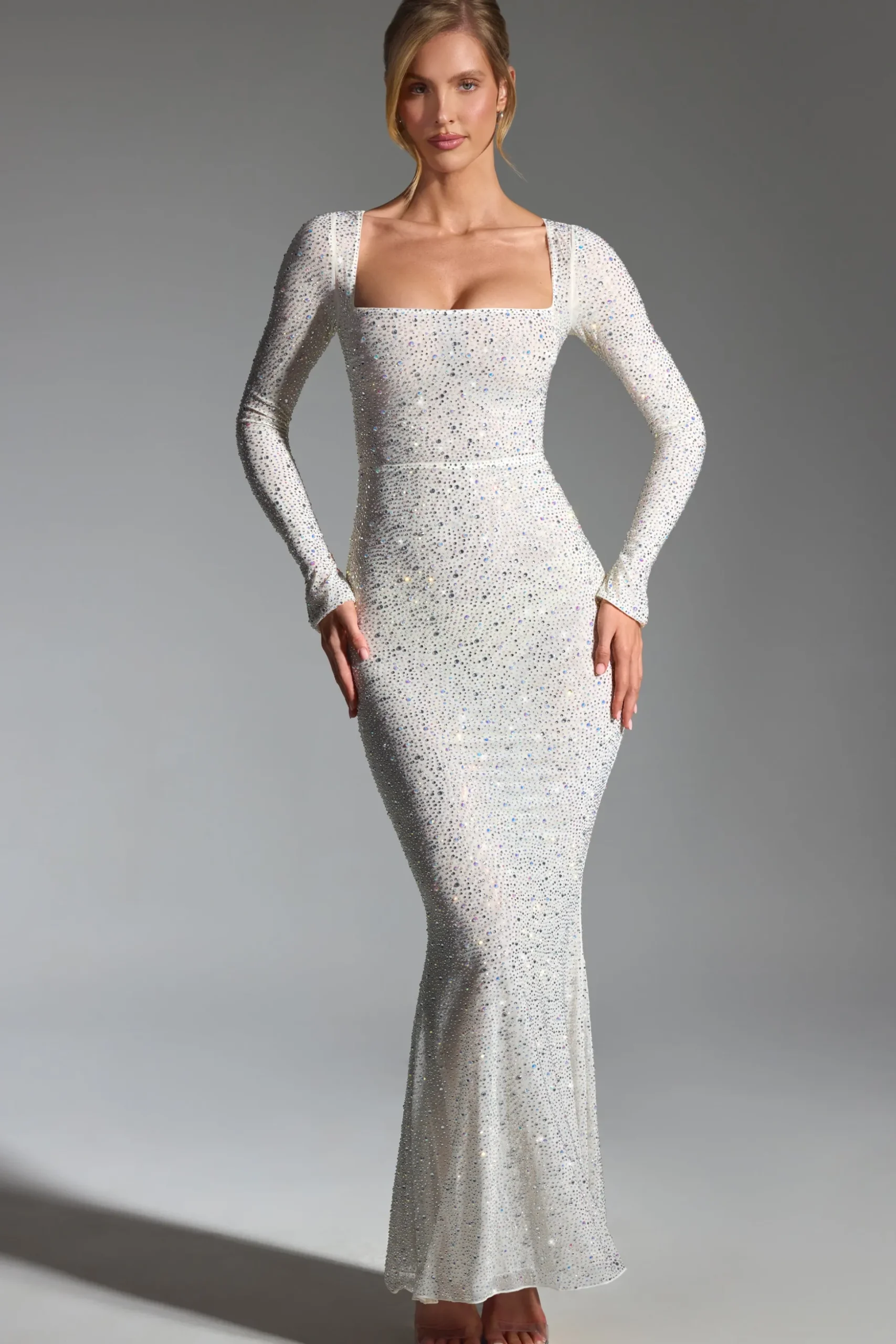 Oh Polly Bride To Be | Embellished Dresses^Embellished Fishtail Maxi Dress in White