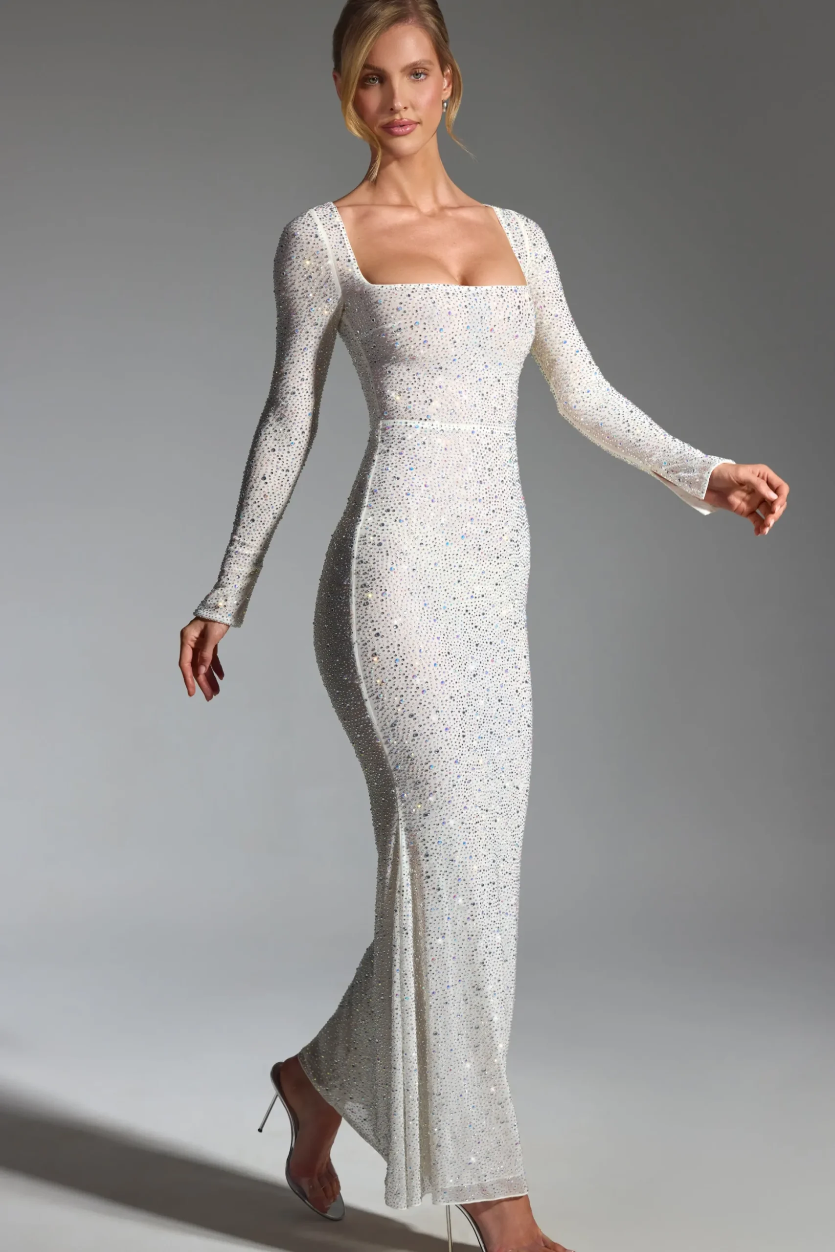 Oh Polly Bride To Be | Embellished Dresses^Embellished Fishtail Maxi Dress in White