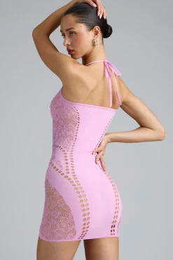 Oh Polly Women'S Clothing Sale - $65 And Under | Women'S Clothing Sale - $40 And Under^Embellished Halterneck Mini Dress in Violet Pink VioletPink