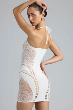 Oh Polly Women'S Clothing Sale - $65 And Under | Women'S Clothing Sale - $40 And Under^Embellished Halterneck Mini Dress in Ivory