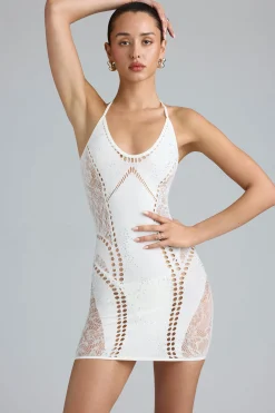 Oh Polly Women'S Clothing Sale - $65 And Under | Women'S Clothing Sale - $40 And Under^Embellished Halterneck Mini Dress in Ivory