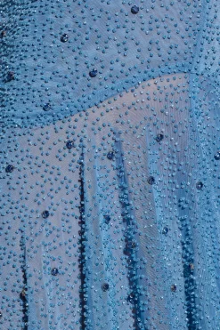 Oh Polly Women'S Clothing Sale - $65 And Under | Party Dresses^Embellished Handkerchief Hem Gown Skirt in Smokey Blue SmokeyBlue