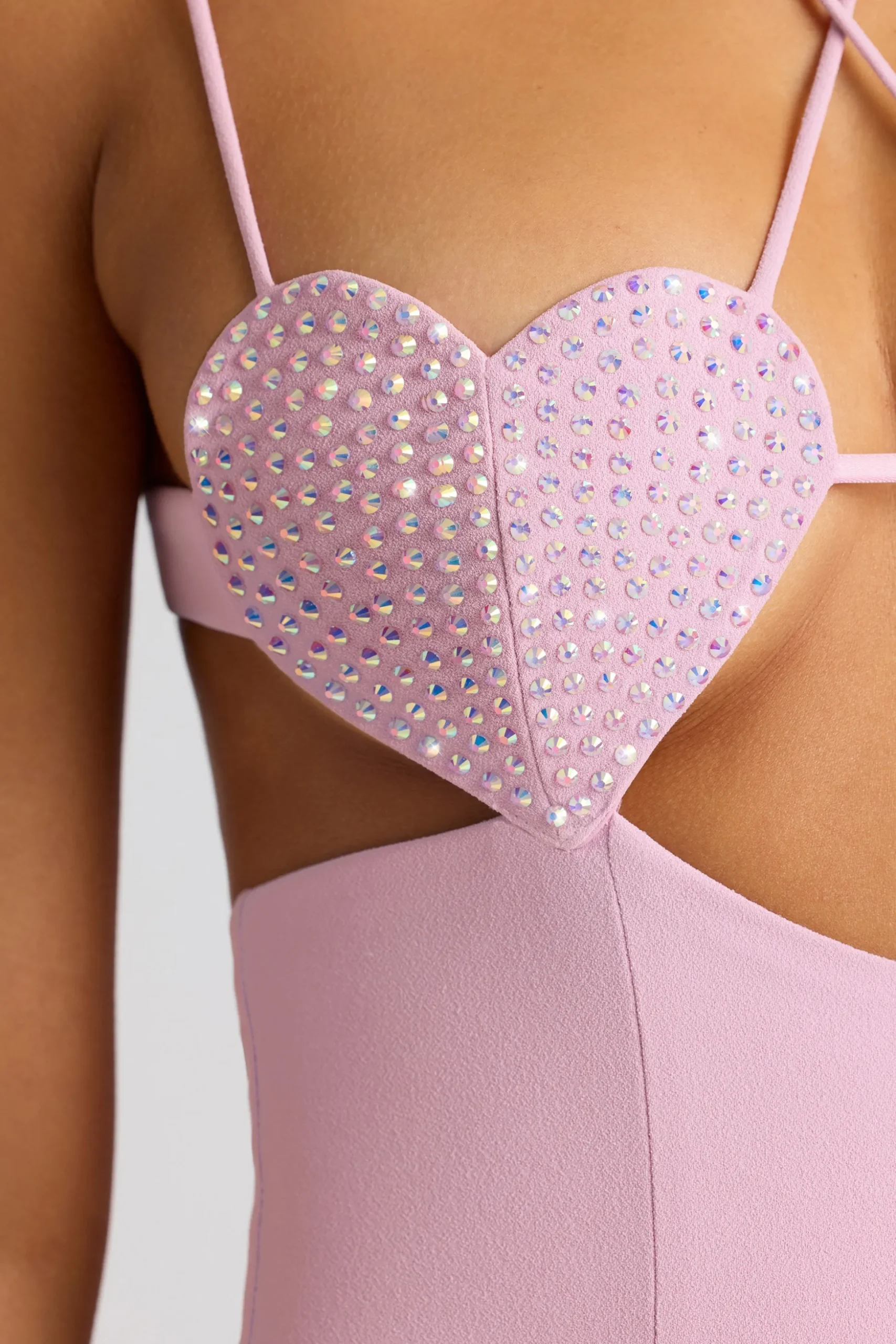 Oh Polly Women'S Clothing Sale - $65 And Under^Embellished Heart Cup Detail Mini Dress in Soft Pink SoftPink