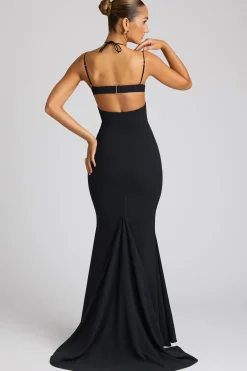 Oh Polly Embellished Dresses^Embellished Heart Cup Detail Evening Gown in Black