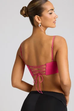Oh Polly Tops | Party Dresses^Embellished Heart Detail Crop Top in Magenta