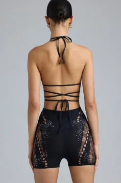 Oh Polly Women'S Clothing Sale - $65 And Under | Women'S Clothing Sale - $40 And Under^Embellished High-Waist Shorts in Black