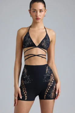 Oh Polly Women'S Clothing Sale - $65 And Under | Women'S Clothing Sale - $40 And Under^Embellished High-Waist Shorts in Black