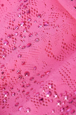 Oh Polly Women'S Clothing Sale - $65 And Under | Women'S Clothing Sale - $40 And Under^Embellished Lace-Up High-Neck Top in Bubblegum Pink BubblegumPink