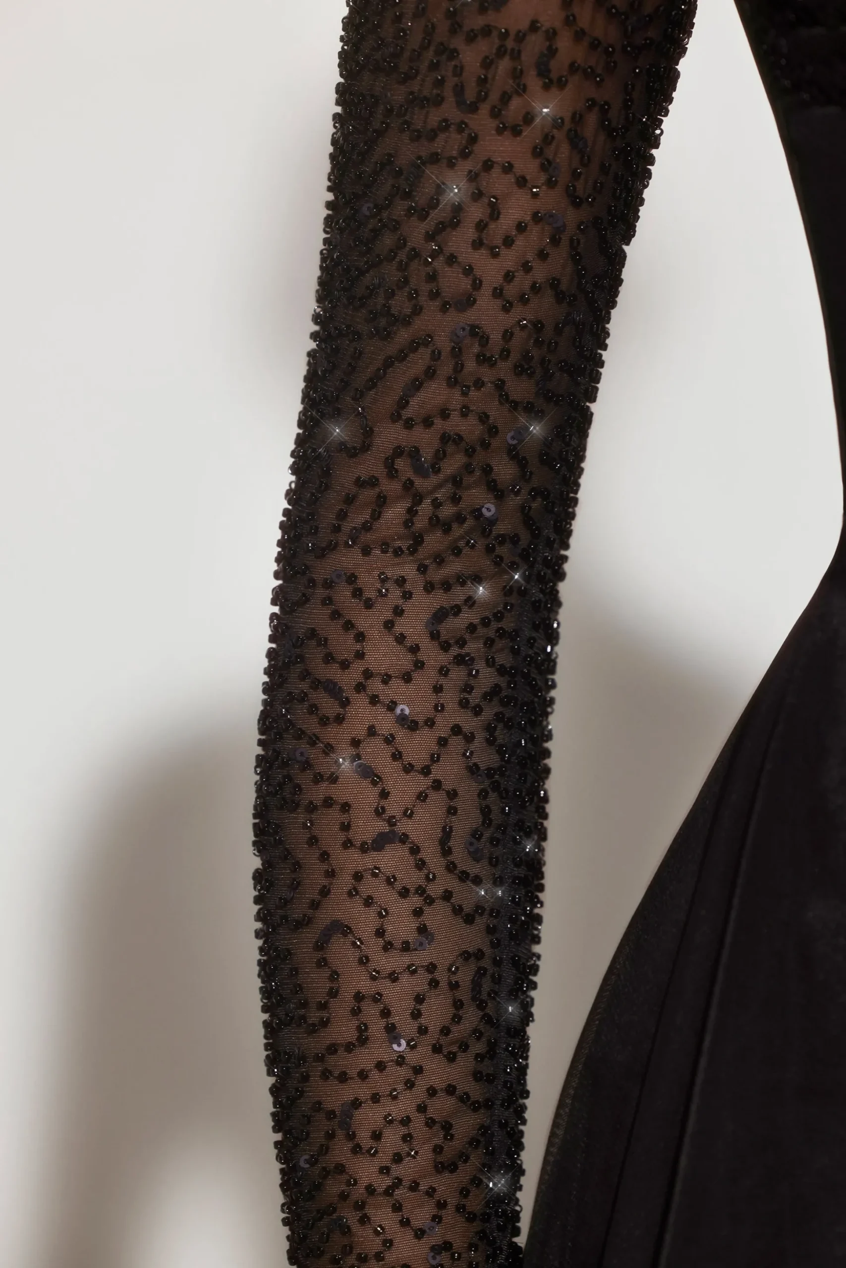 Oh Polly Party Dresses | Birthday^Embellished Long Sleeve Angled Hem Mini Dress in Black