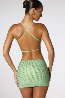 Oh Polly Women'S Clothing Sale - $65 And Under | Women'S Clothing Sale - $40 And Under^Embellished Low Rise Mini Skirt in Sage Green SageGreen