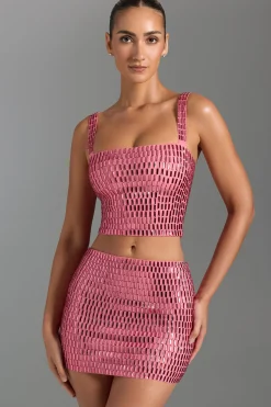 Oh Polly Skirts & Skorts | Co-Ords^Embellished Low-Rise Micro Mini Skirt in Watermelon