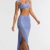 Oh Polly Women'S Clothing Sale - $65 And Under | Party Dresses^Embellished Mid Rise Gown Skirt in Blue