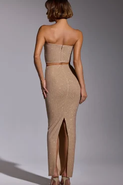 Oh Polly Skirts & Skorts | Co-Ords^Embellished Mid Rise Gown Skirt in Gold