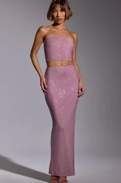Oh Polly Women'S Clothing Sale - $65 And Under | Women'S Clothing Sale - $40 And Under^Embellished Mid Rise Gown Skirt in Light Pink LightPink