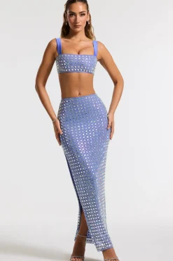 Oh Polly Women'S Clothing Sale - $65 And Under | Party Dresses^Embellished Mid Rise Gown Skirt in Blue