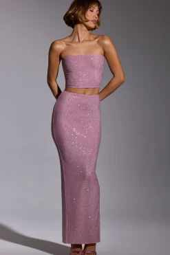 Oh Polly Women'S Clothing Sale - $65 And Under | Women'S Clothing Sale - $40 And Under^Embellished Mid Rise Gown Skirt in Light Pink LightPink
