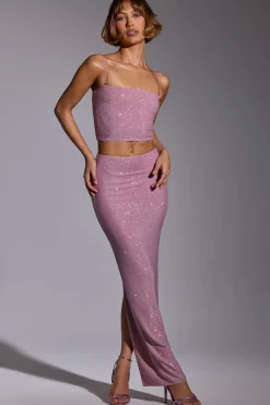 Oh Polly Women'S Clothing Sale - $65 And Under | Women'S Clothing Sale - $40 And Under^Embellished Mid Rise Gown Skirt in Light Pink LightPink