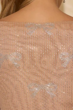 Oh Polly Skirts & Skorts | Bottoms^Embellished Mid-Rise A-Line Mini Skirt in Almond