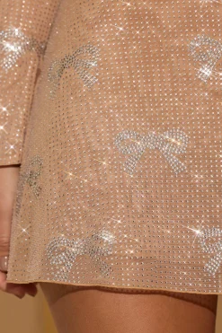 Oh Polly Skirts & Skorts | Bottoms^Embellished Mid-Rise A-Line Mini Skirt in Almond
