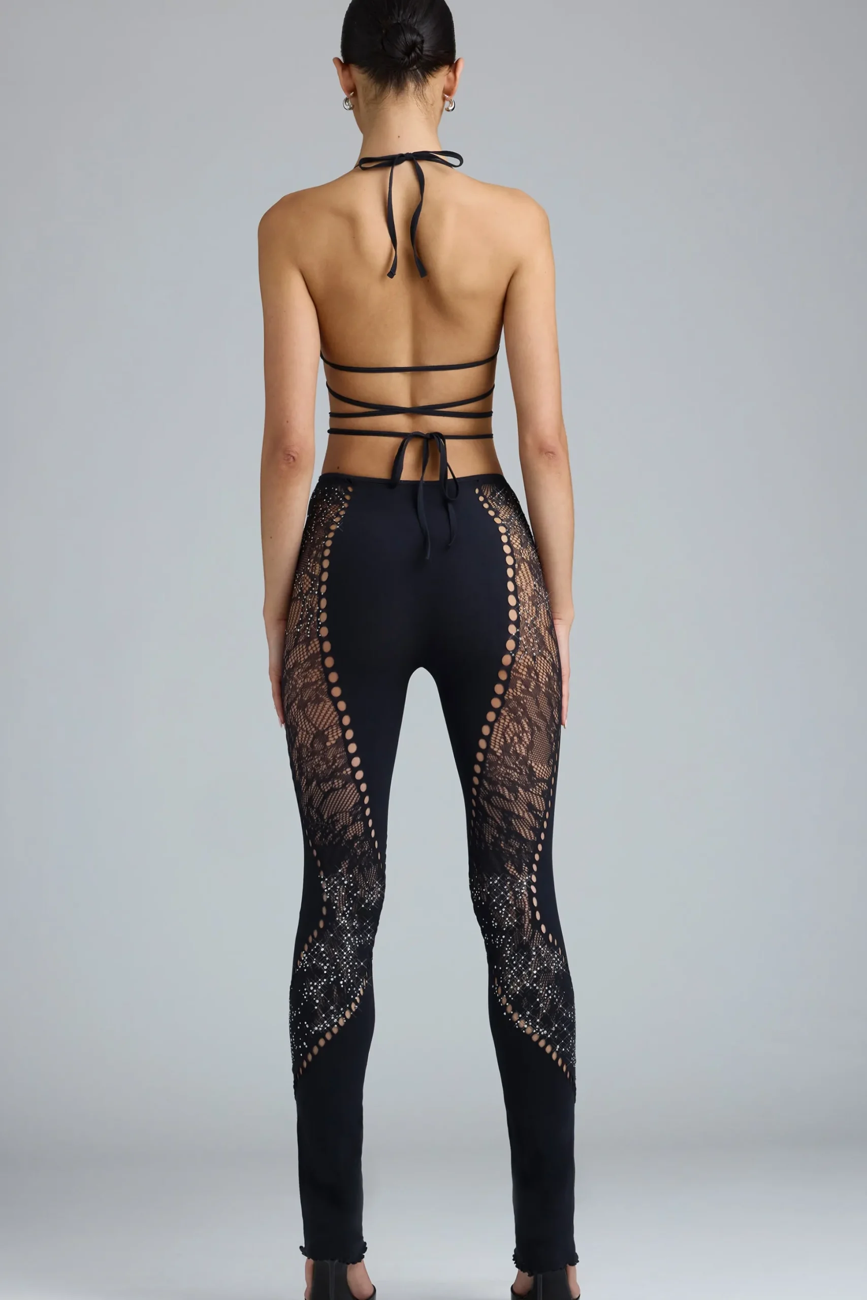 Oh Polly Women'S Clothing Sale - $65 And Under | Women'S Clothing Sale - $40 And Under^Embellished Mid-Rise Flared Trousers in Black