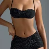 Oh Polly Bikini Sets^Embellished Mid-Rise Hot Pants in Black