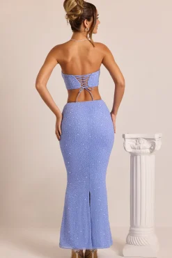 Oh Polly Women'S Clothing Sale - $65 And Under | Party Dresses^Embellished Mid-Rise Maxi Skirt in Powder Blue PowderBlue