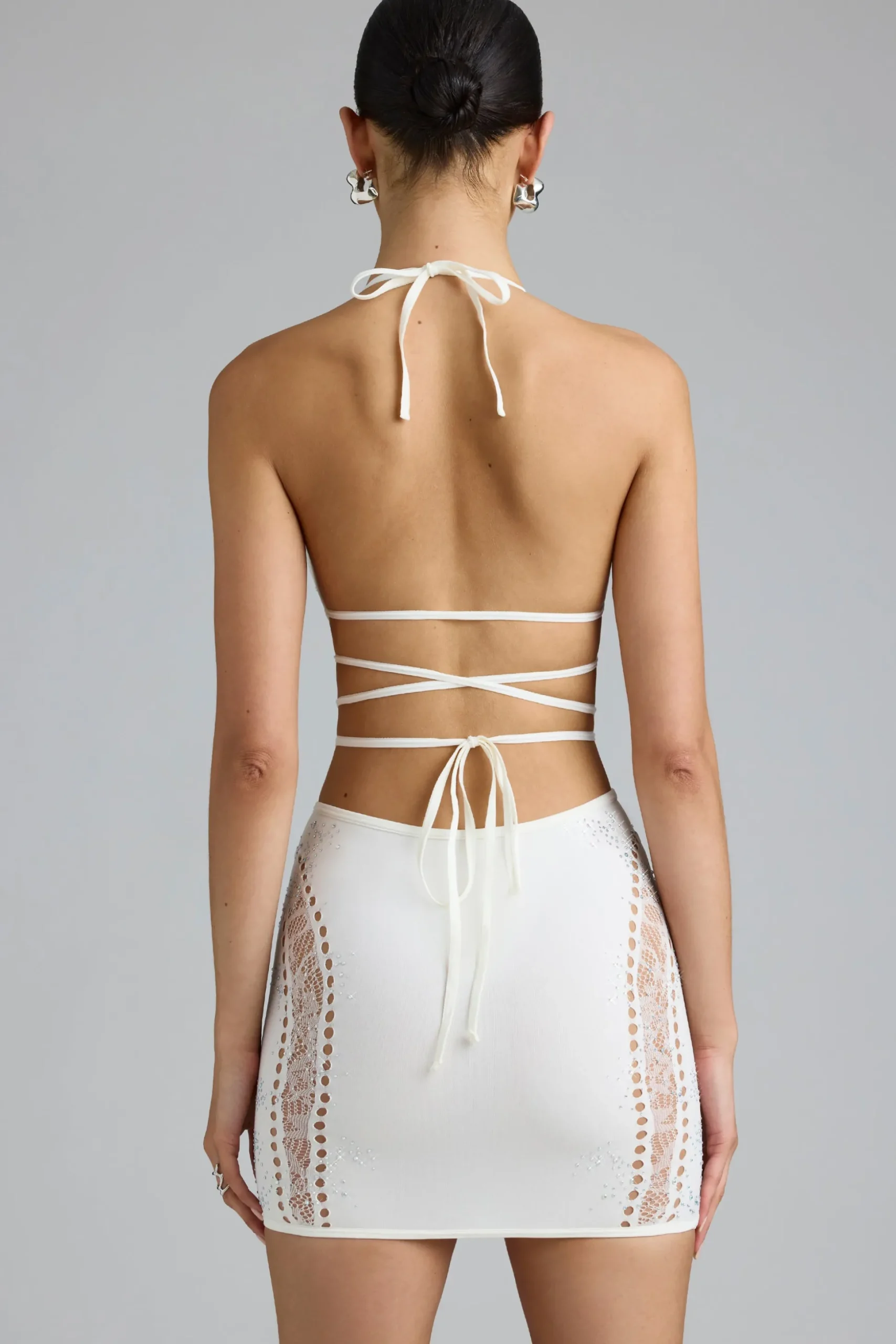 Oh Polly Women'S Clothing Sale - $65 And Under | Women'S Clothing Sale - $40 And Under^Embellished Mid-Rise Mini Skirt in Ivory