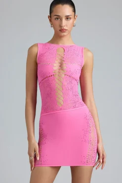 Oh Polly Women'S Clothing Sale - $65 And Under | Women'S Clothing Sale - $40 And Under^Embellished Mid-Rise Mini Skirt in Bubblegum Pink BubblegumPink