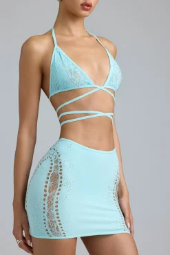 Oh Polly Women'S Clothing Sale - $65 And Under | Women'S Clothing Sale - $40 And Under^Embellished Mid-Rise Mini Skirt in Ice Blue IceBlue